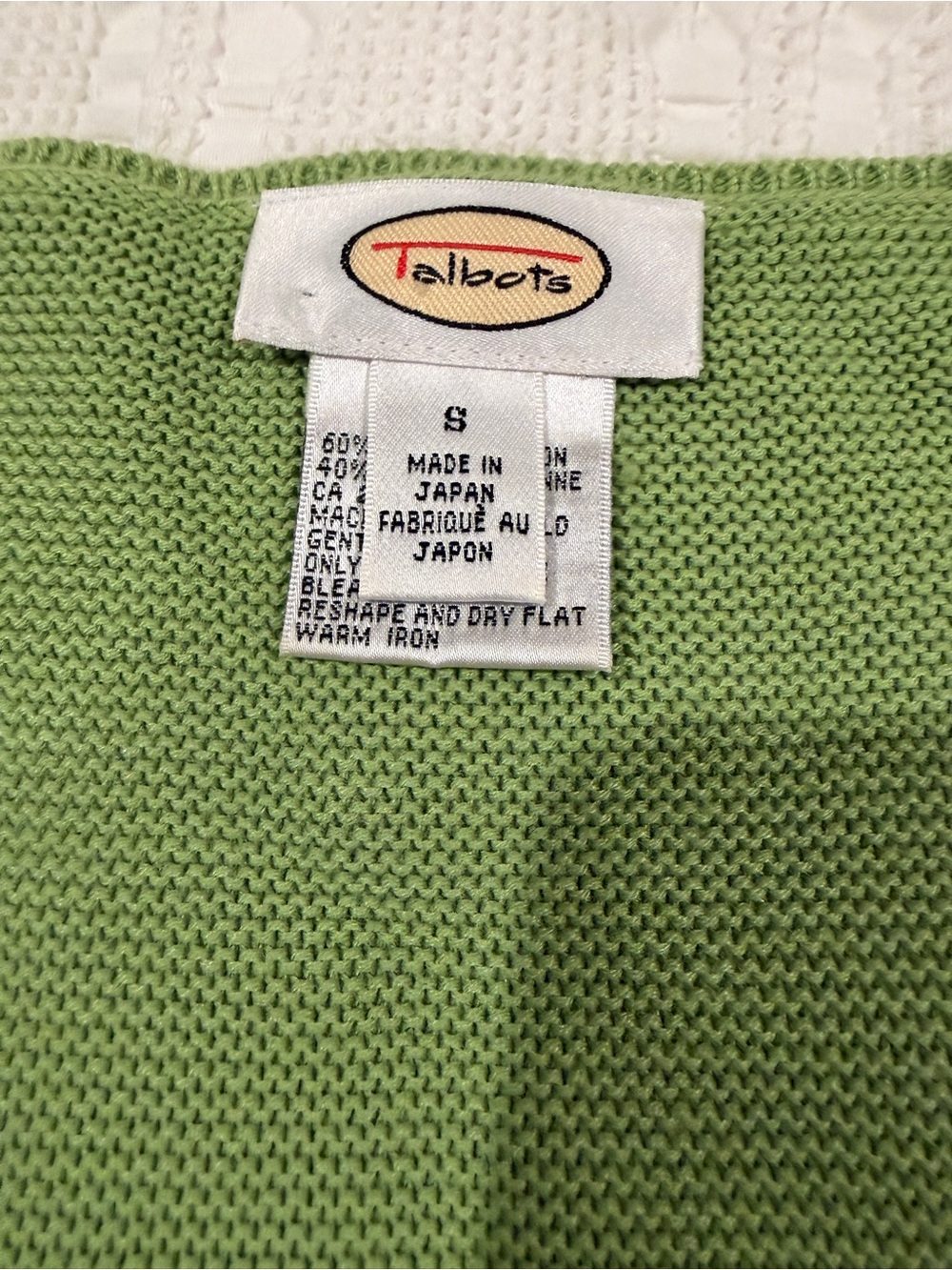 Talbots Ribbed Green Button-Front Knit Cardigan Sweater - Picture 4 of 6